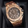 Sukiej Watch Fashion Na rękę nadgarstek AP Watch Royal Oak offshore Series Mens 42 mm Precision Steel Stael 18K Rose Gold Male Luksury Chronograph 26470OOO