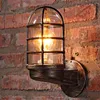 ウォールランプヴィンテージ工業ユニークなライトケージガードSconceLoftモダン屋内照明ランプ鉄の銅