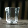 Copos de chá estilo japonês forma quadrada pequena capacidade 70ml copo de vidro transparente conjunto kung fu acessórios de utensílios de chá