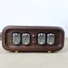 Schwarz Walnuss Holz Glow Tube Uhr Digital Uhr Schreibtisch Tischuhren Vintage Luxus Elektronische Desktop Uhr DIY Geschenk 240223