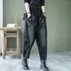 Women's Jeans Spring Fashion Art Retro Women Harlan Pants Elastic Waist Jean Trousers