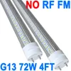 Tubo de luz LED T8 T10 T12 de 4 pés - Substituição de tubo fluorescente LED de 72 W e 48 polegadas, equivalente a 120 W, 7200 Lm, 6500 K branco frio, desvio de reator, gabinete base G13 de dois pinos crestech