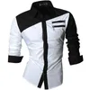 Jeansian Mens Casual Dress Shirts Fashion Desinger Stylish Long Sleeve K371 Winered 240227