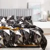 sets Kuup 3D Digital Printing Plaid Bedding Set Queen Size Duvet Cover Creative Black Bed Comforter Cover Set Bedclothes No Sheet