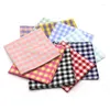 Dog Apparel 1 Pc Cat Accessories Pet Puppy Bandanas Cotton Small Grid Doggy Triangle Scarf Supplies Bibs