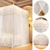 Luxury Princess Four Corner Post Bed Cardin Canopy Netting Mosquito Net Bedding L Polyester White 240228