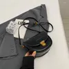 Evening Bags Black Saddle Crossbody For Women 2024 Winter Trendy Designer Handbag And Purse High Quality Leather Underarm Shoulder Bag