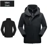 Jackor Skidjackor 3 i 1 män Kvinnor Vinter varm skidhuvjacka Windproof Waterproof Wearresisting Outdoors vandringsklättringsrock