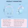 Cuffie Cuffie Bluetooth senza fili con colori sfumati Auricolari sportivi stereo Musica con microfono Cuffie da gioco antirumore per bassi Hifi