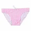 Underpants Fashion 2024 Swim Bikini Briefs Swimming Boxers Men's Swimwear Sexy Striped Underwear