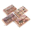 5pcs Wallets Women Cork Leather Butterfly Geometry Printing Cross Phone Flap Cover Long Phone Bag Mix Color
