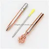 Gel Pens Wholesale Creativity Crown Adornment Crystal Pen Gem Ballpoint Ring Wedding Office Metal Rings Roller Ball 8 Style Drop Del Dhwnv