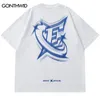 Men's T Shirts Men Streetwear Tshirt Letter Star Aesthetic Graphic T-Shirt Oversized Black Casual Shirt 2024 Harajuku Hip Hop Tops Tee