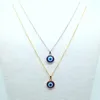 Pendant Necklaces Simple Evil Eye Thin Women Jewelry Necklace Turkish Lucky Fashion Gold Color Choker Chain Round Heart Female Friend Gift