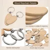 Keychains 50Pcs Wooden Keychain Blanks Wood Key Chain Unfinished Oval Round Tag DIY Gift Craft Supplies