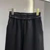Women's Pants & Capris designer brand Elastic Waist Feather Design Feeling Black Casual for Female Niche 2023 Autumn/winter New Straight Leg Sports EBCX