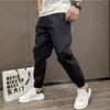 メンズパンツメンズカーゴメンファッション2024サイドボタンヒップホップジョガー男性日本のストリートウェアズボンカジュアルグレー