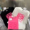 Wiosna/lato 24 Kobiety Nowy ręcznik Letter Haftery T-Shirt Black White Pink SML