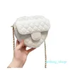 Classic Mini Heart Style Quilted Vanity Bags GHW Chain Crossbody Shoulder Purse Cosmetic Case Outdoor Sacoche Pink White