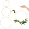 Crafts 10/20pcs Round Wooden Bamboo Floral Hoop DIY Handmade Circle Wood Hoop Wreath Macrame Craft Rings Wedding Decoration