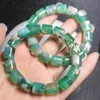Bracelet de seau d'agate de fleur verte naturelle bijoux de quartz en cristal faits à la main bracelet extensible cadeau d'anniversaire pour enfants 1 pièces 12MM 240226