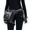 Sacs de taille Punk Vintage Sac à bandoulière extérieur Bandoulière Drop Leg Cuisse pour femmes Gothique Moto Cuir Pack réglable