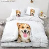 uppsättningar shiba inu hund sängkläder set animalhundar täcke täcker dubbel kung tvilling enkelsäng set för barn pojkar dekor hem anpassad säng linne