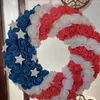 Fiori decorativi Idilliaci ghirlande del 4 luglio Patriottico americano fatto a mano Festa del Memorial Day Come appendere la ghirlanda intorno alla porta