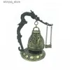 Autres décorations pour la maison Exquise Antique Décoration de la maison en alliage de zinc Style vintage Bronze Slot Dragon Sculpté Bouddhiste Cloche Chinois Géomantique Artware Q240229