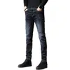 2024 Nya jeans Spring High Street Fit Slim Long Fashion Märke Retro Casual Pants for Men