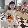 Robes pour filles, taille 130CM, rose clair, tournesol, broderie raffinée, vêtements d'été pour enfants