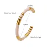 Designer new bamboo section titanium steel bracelet for women French simple enamel open stainless steel bracelet