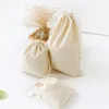 Sacos de compras simples saco de cordão de algodão cor sólida armazenamento doméstico grãos de café presente embalagem sapatos feminino bolsa de viagem bolsa de moedas