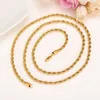 18k Yellow Solid Gold GF Men's Women's Necklace 31 Rope Chain Filled Charming Jewelry Hiphop Rock Fashion lengthen2597