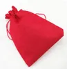 Present Wrap 13x18cm10pcs Red Linen Jute Bag Drawstring Halsband smycken Package Wedding Packaging