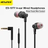 Écouteurs Awei Es10ty Casques filants Écouteurs de basses Super-Bass Metal 3,5 mm Écouteur stéréo Casse intérieure avec micro pour l'iPhone Samsung Phones