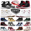 Med Box Jumpman 1 1S utomhus basketskor omvänd panda gul ockra satin uppfödda patent kungliga återintagade mörka mocka herrtränare kvinnor sneakers sport sport