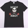 Mannen T-shirts EAT SLEEP DEADLIFT Panda Fitness Grappige Gym Rat Bodybuilding Crewneck Shirt Mannen Casual Korte Mouw Oversized