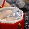 2024 Drop Ship Choucong Wedding Rings Luxury Jewelry 925 Sterling Silver Round Cut Large 5A Cubic Zircon CZ Diamond Gemstones Eternity Women Bridal Ring Gift