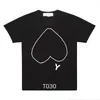 2024 Play Mens T Shirt Designer Red Comes Heart Women Garcons S Badge Des Quanlity TS Cotton CDG Embroidery Short Sleeve FA6