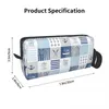 Kosmetiska väskor Livet är bättre på sjön Patchwork Anchor Makeup Bag Pouch Nautical Travel Toalettet Small Storage