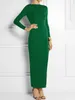 Casual Kleider Yeezzi Büro Dame Split-Side Skinny Maxi Frauen 2024 Frühling Herbst Lange Ärmel Einfarbig Formale Party Abendkleid