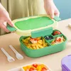 1300ML 3 Compartments Lunch Box Sealed Bento Box with Sauce Grid Independent Sealing Childrens Student Lunch Box Microwaveable 240219