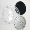 Pressitin Cans Packing Tin Box Metal Round Colorful Small Wedding Candy Box Sweet Cans Tea Container Clear Lid Packaging Bottles Clear Peel Off Lid Black Cover