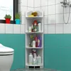 Bathroom racks wooden plastic panels corner storage waterproof and sturdy 3-layer large-capacity floor storage cabinet. 240226