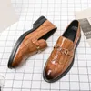 Scarpe eleganti da uomo Mocassini con tripla fibbia Monk Strap traspirante Slip On per ufficio aziendale primavera e autunno