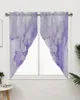Curtain Marble Simple Gradient Purple Triangular For Cafe Kitchen Short Door Living Room Window Curtains Drapes