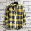 Camicie uomo Abbigliamento per adolescenti Youngers plaid manica lunga causale plaid studente top taglia piccola 240223