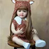 Poupées Silicone bébé fille Reborn Doll avec des vêtements coupés beaux couvertures de jouets pour tout-petit-bébé de la poupée nouveau-née réaliste