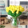 Decorative Flowers Wreaths 31Pieces Artificial Branch Tip Real Touch Latex Tips Flower Bouquet Fake Bridal Drop Delivery Home Gard Dhdck